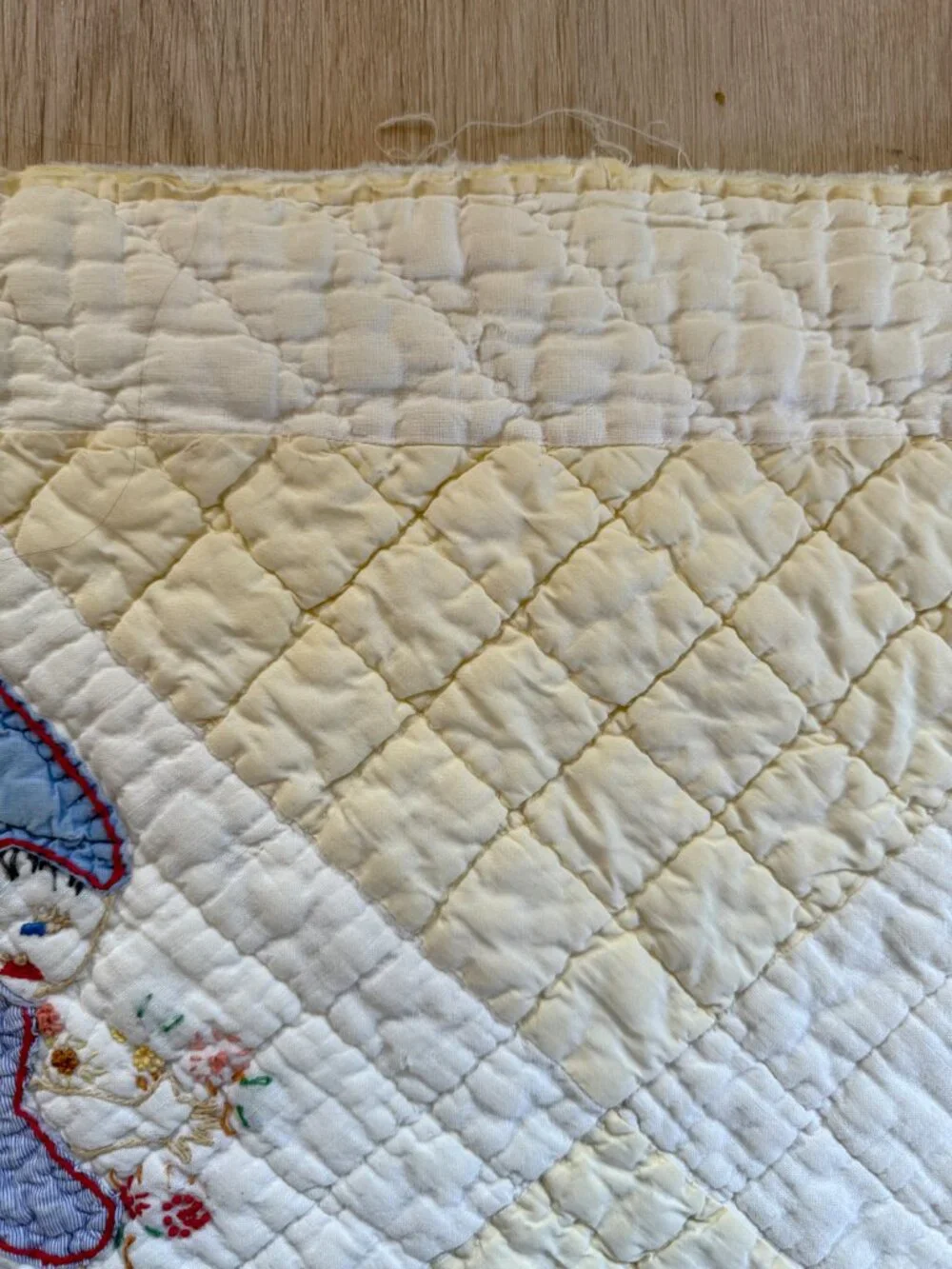 Cheeky Vintage Handmade Sunbonnet Sue Throw Twin Quilt Bloomers Showing Retro